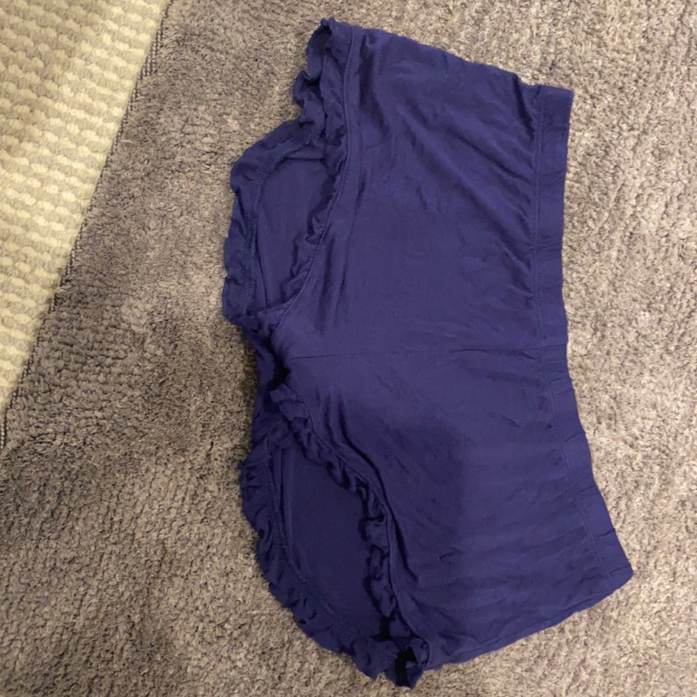 Navy soft ruffle shorts